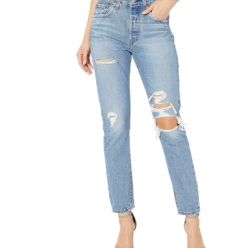 Distressed 100% Cotton Slim Levi Jeans 501s